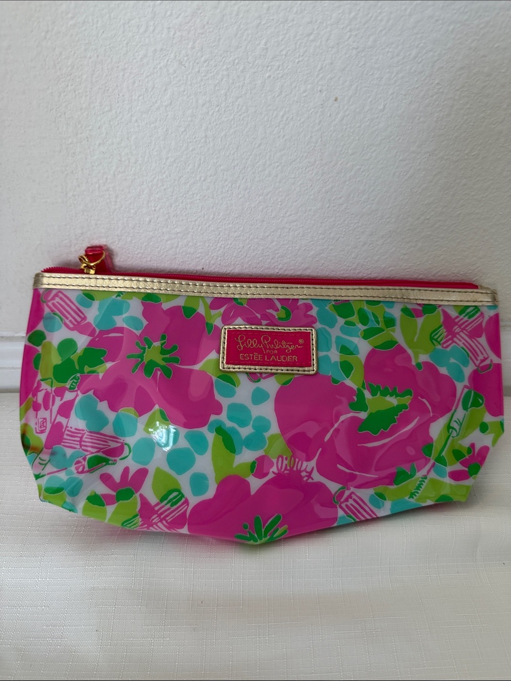 Lilly Pulitzer Pink Floral Cosmetic Bag